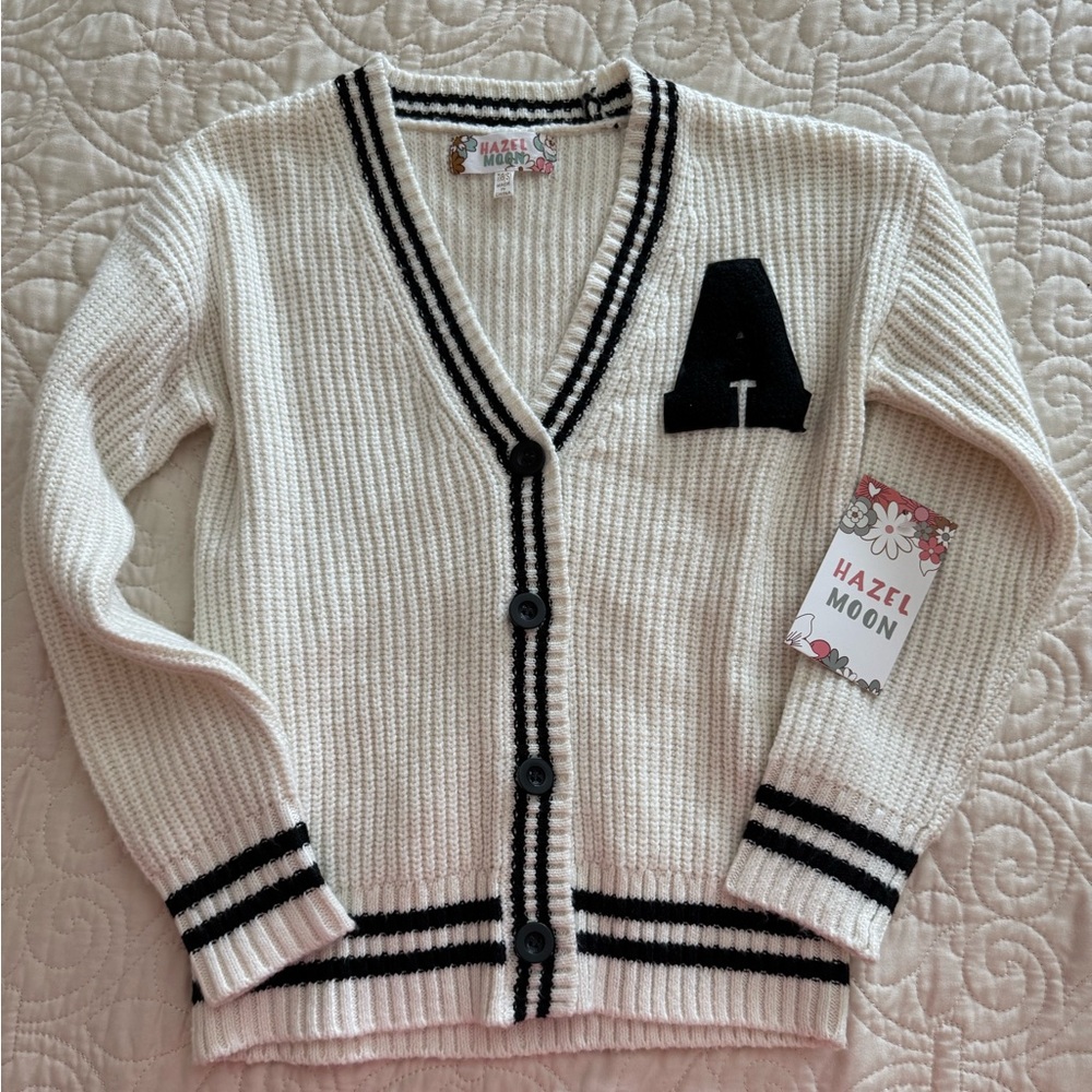 Hazel moon letter cardigan sweater